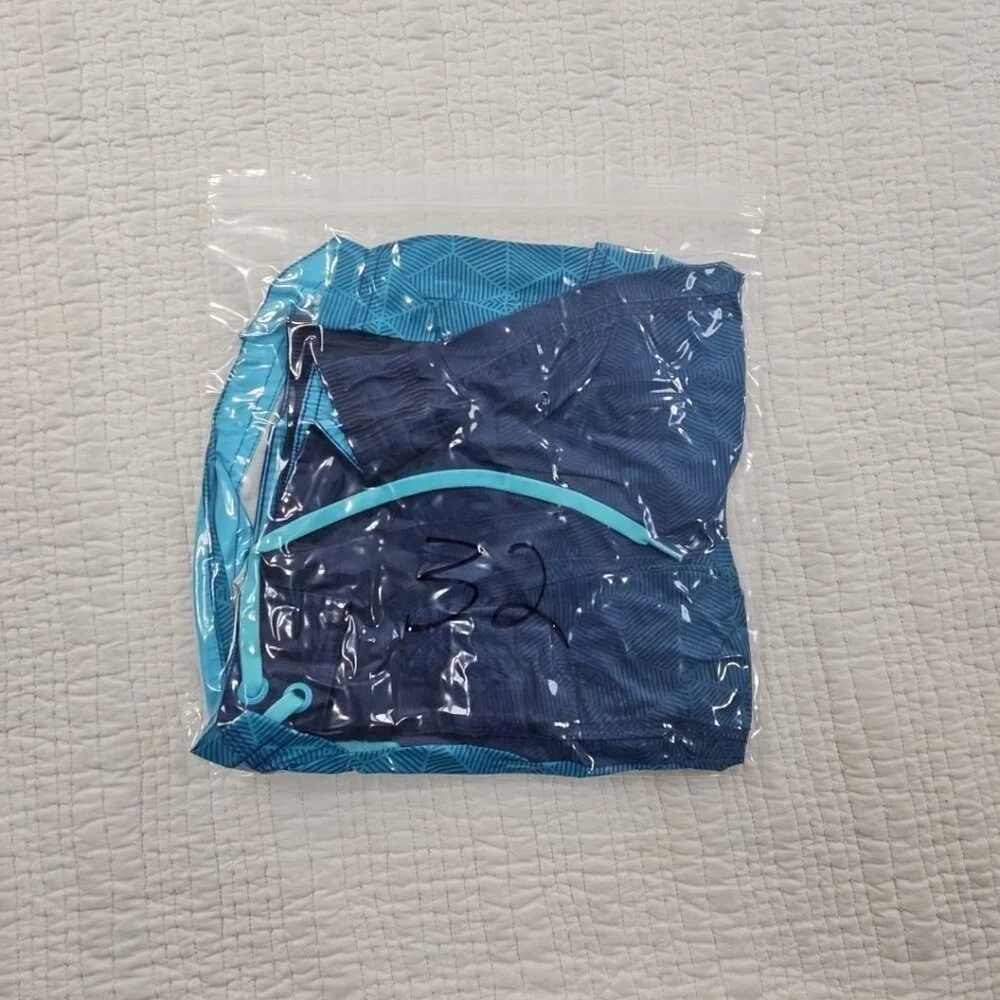 Speedo Lined Board Shorts Men's XL Blue Ombre‎ 1 Pocket Drawstring 10